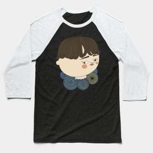 Cute Boy Face Side Eye Collection: Charming and Playful Baseball T-Shirt